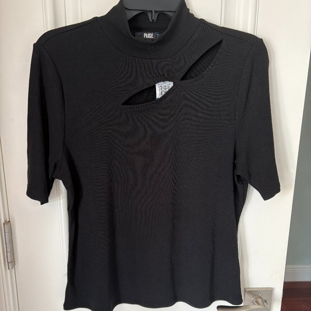 New soft ribbed black top with cutouts
